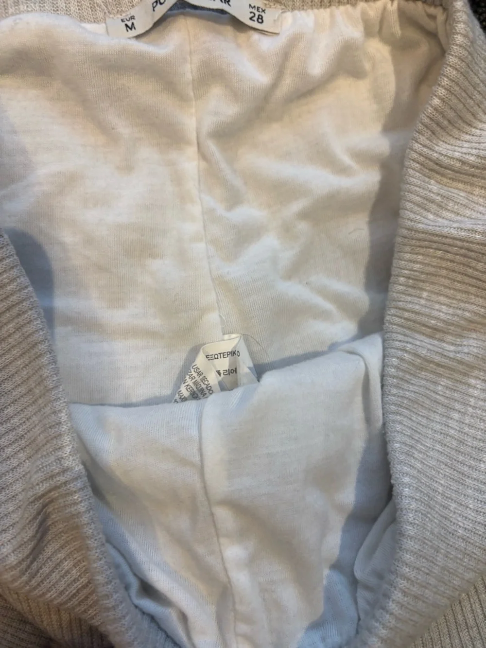 Pull&Bear Medium/Large Light Beige Ribbed Two-Piece Set - Picture 6 of 8